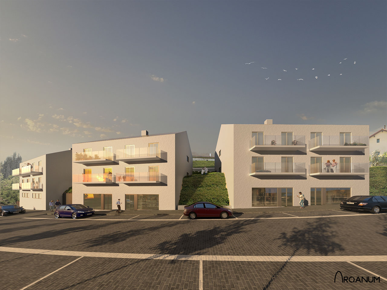 Social housing in Beizama, facade